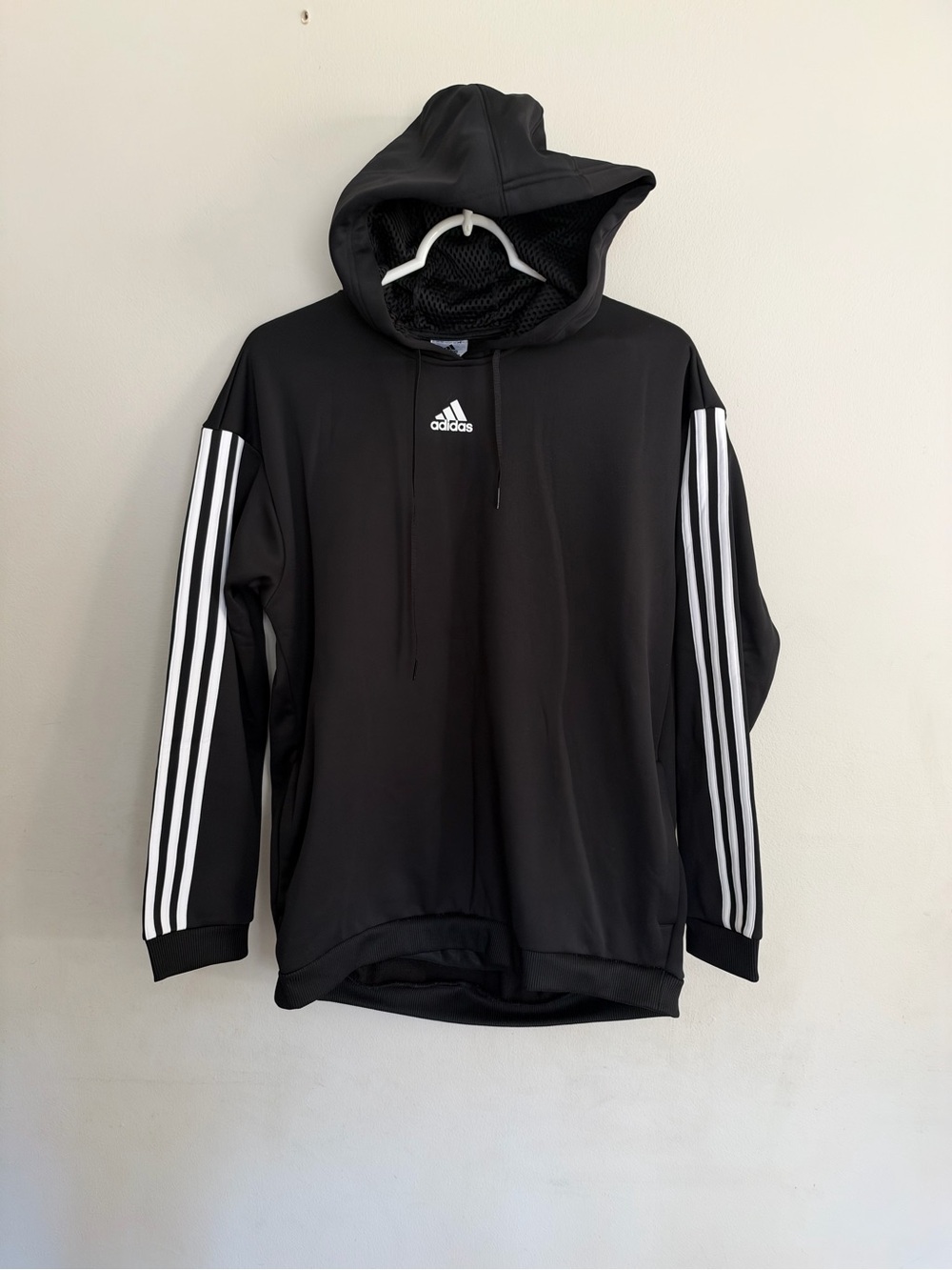 Adidas Gear Up Essential 3 Stripes Fleece Hoodie Women’s Pullover Size Large